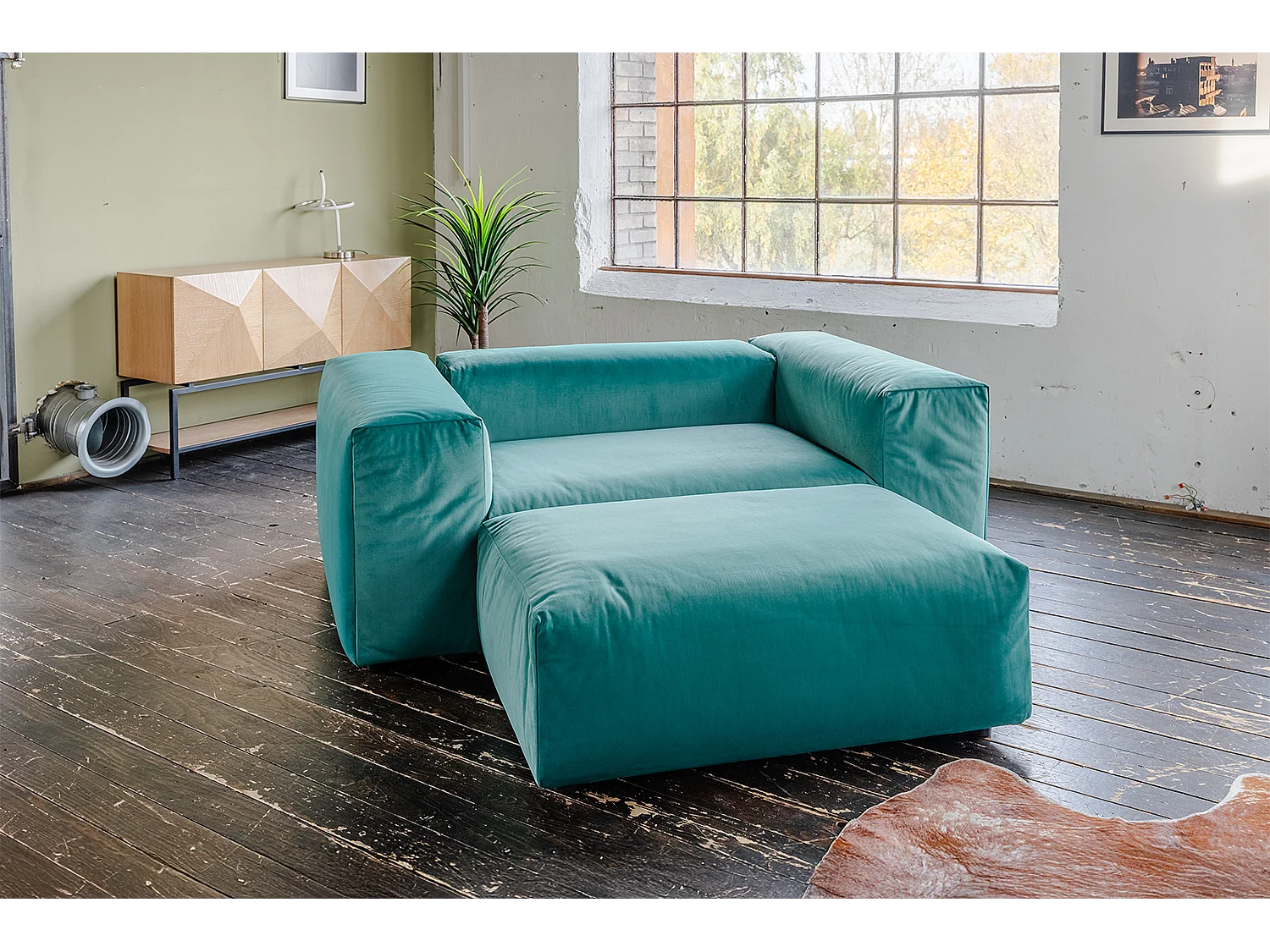 Divano modulare - verde velluto - MIA