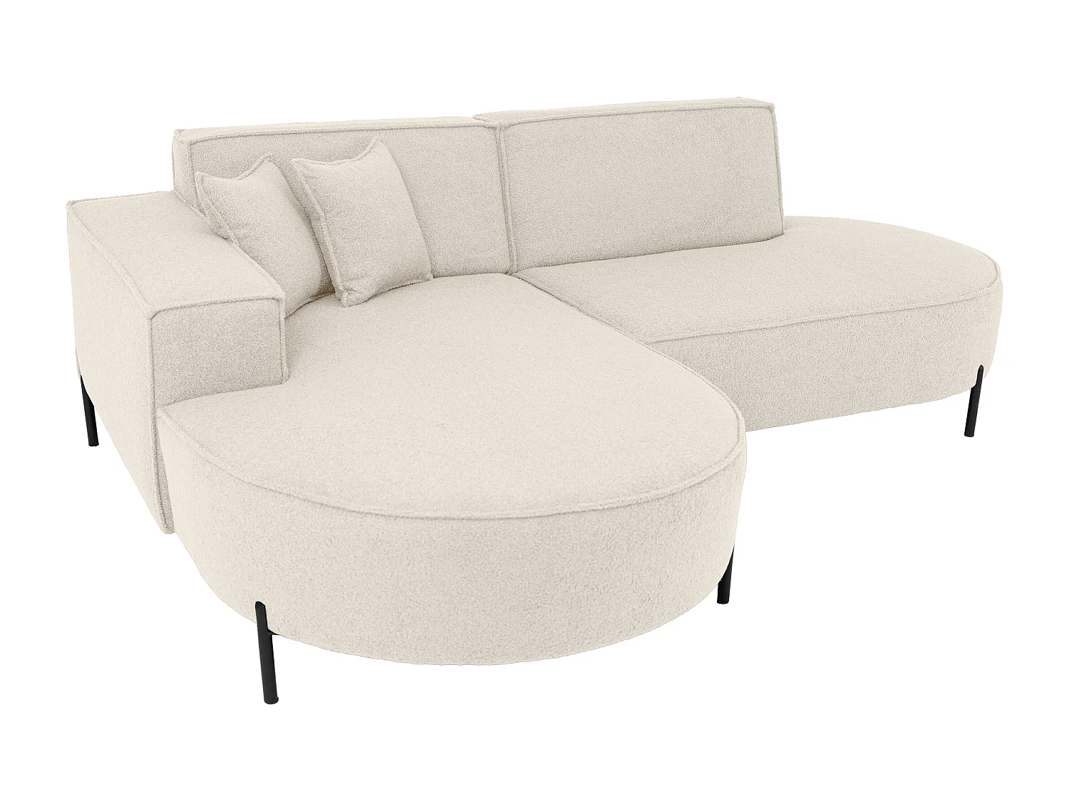 Canapé d'angle Parma Studio Hills, pour salon, tissu Quelle, gauche, crème (02)