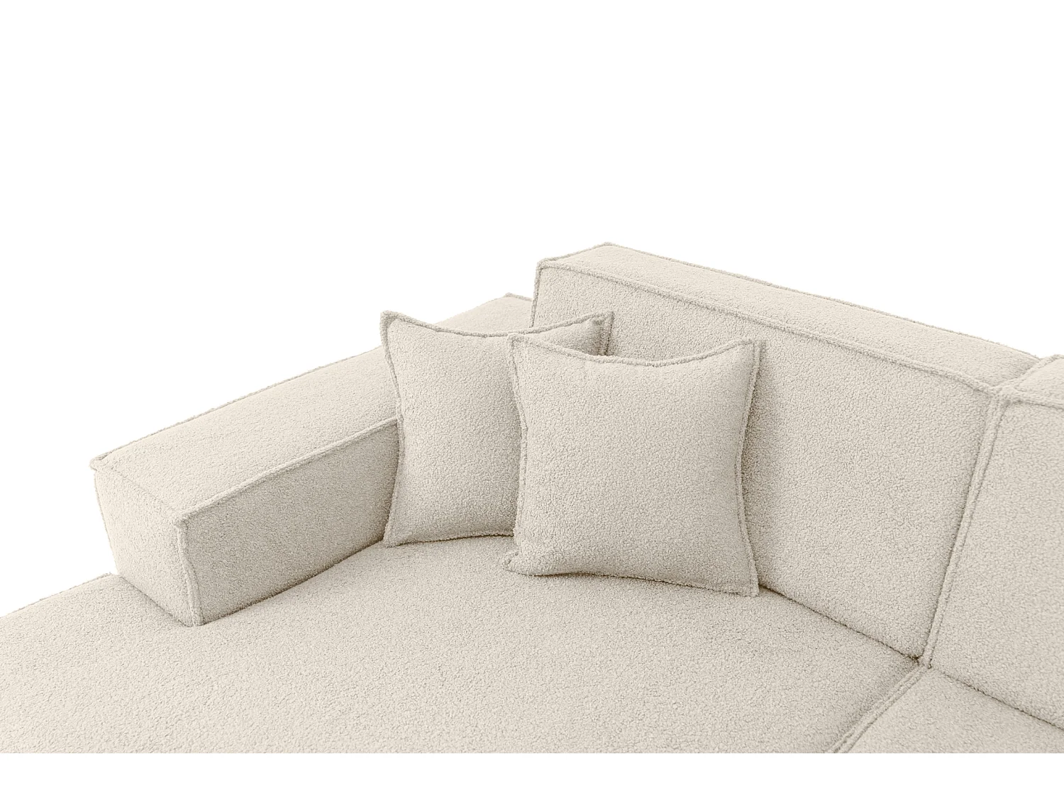 Canapé d'angle Parma Studio Hills, pour salon, tissu Quelle, gauche, crème (02)