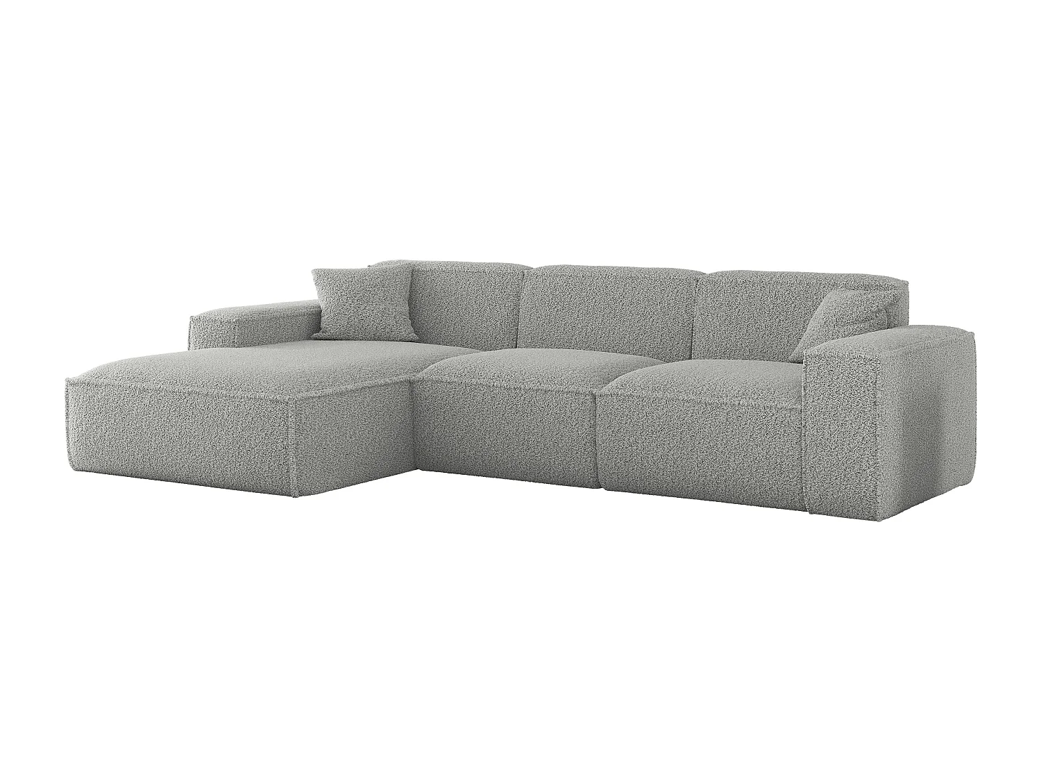 Hoekbank Luga L links Stof Sven 06 lichtgrijs