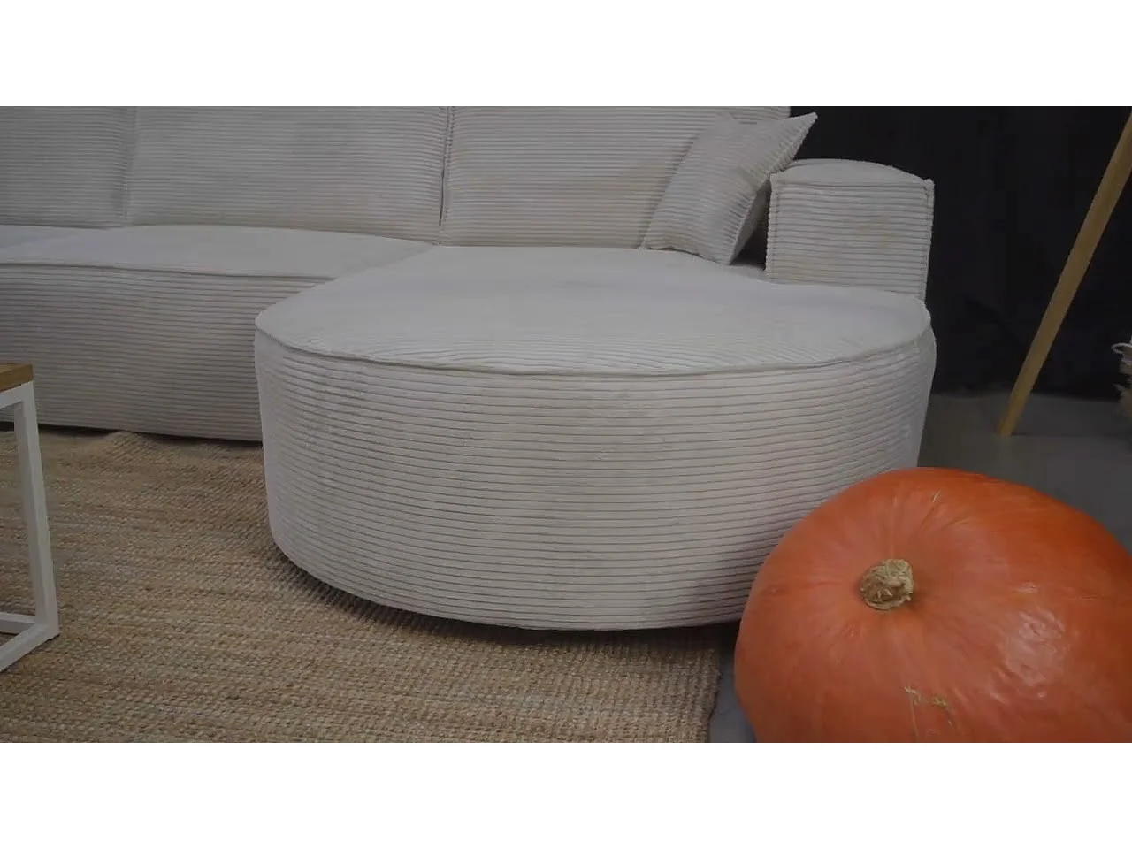 Hoekbank Parma Studio U, voor de woonkamer, stof Quelle, grijsbeige (16)