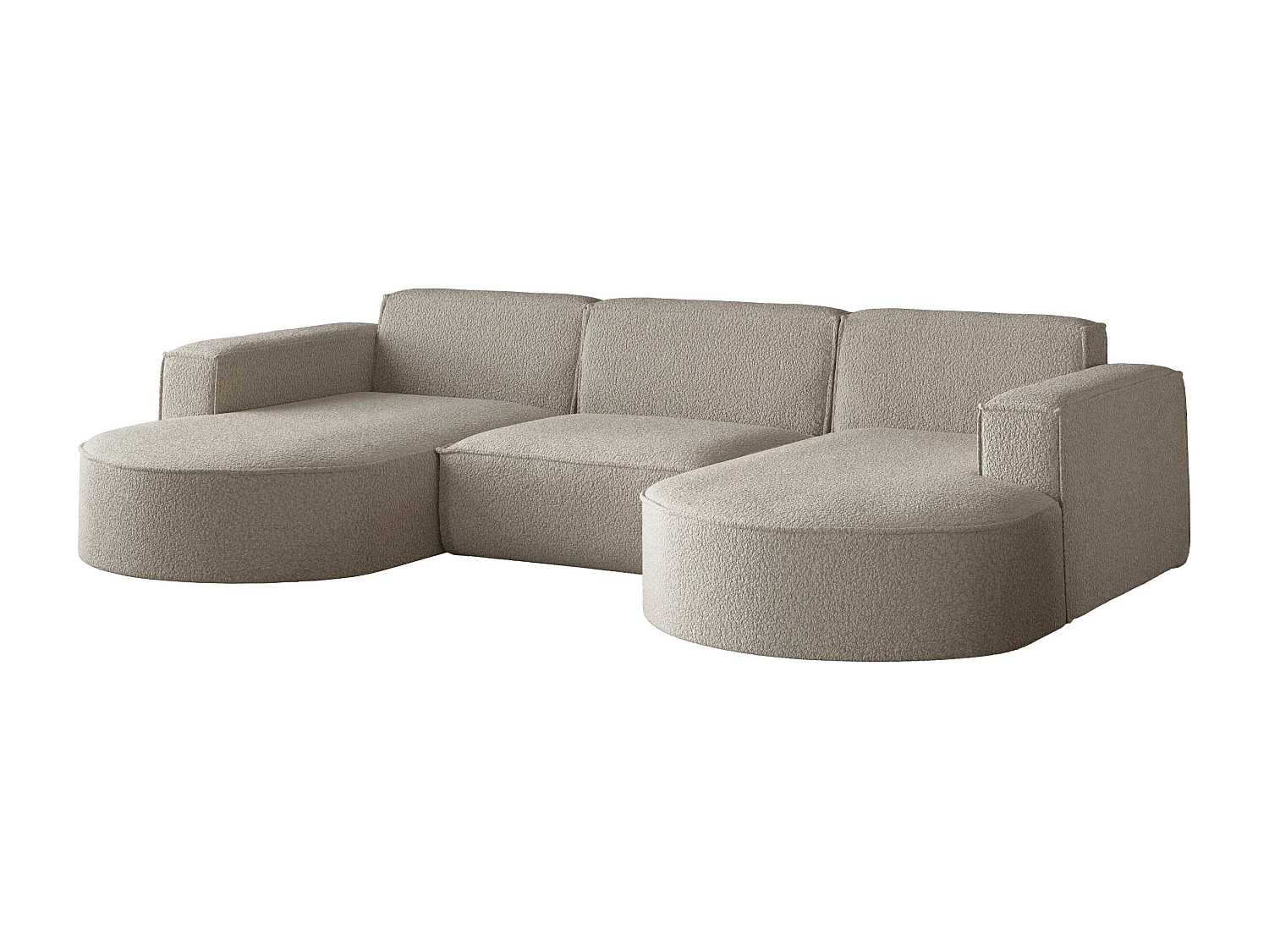 Hoekbank Parma Studio U, voor de woonkamer, stof Quelle, grijsbeige (16)