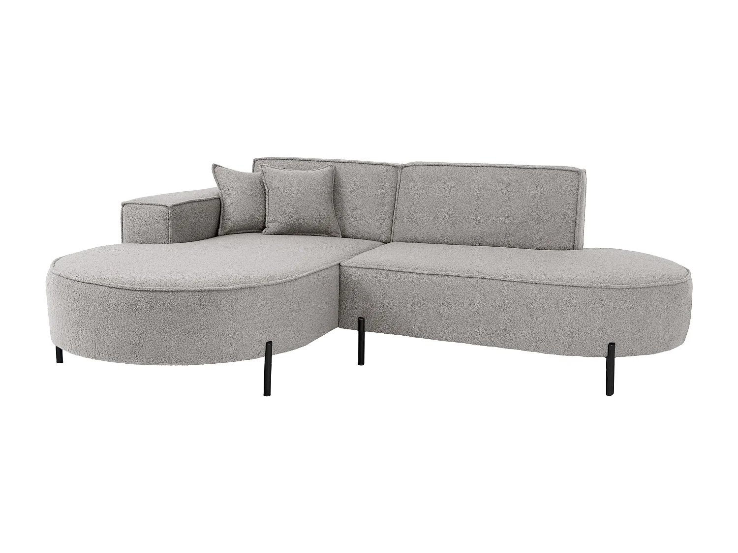 Canapé d'angle Parma Studio Hills pour salon, tissu Quelle gauche gris clair (83)