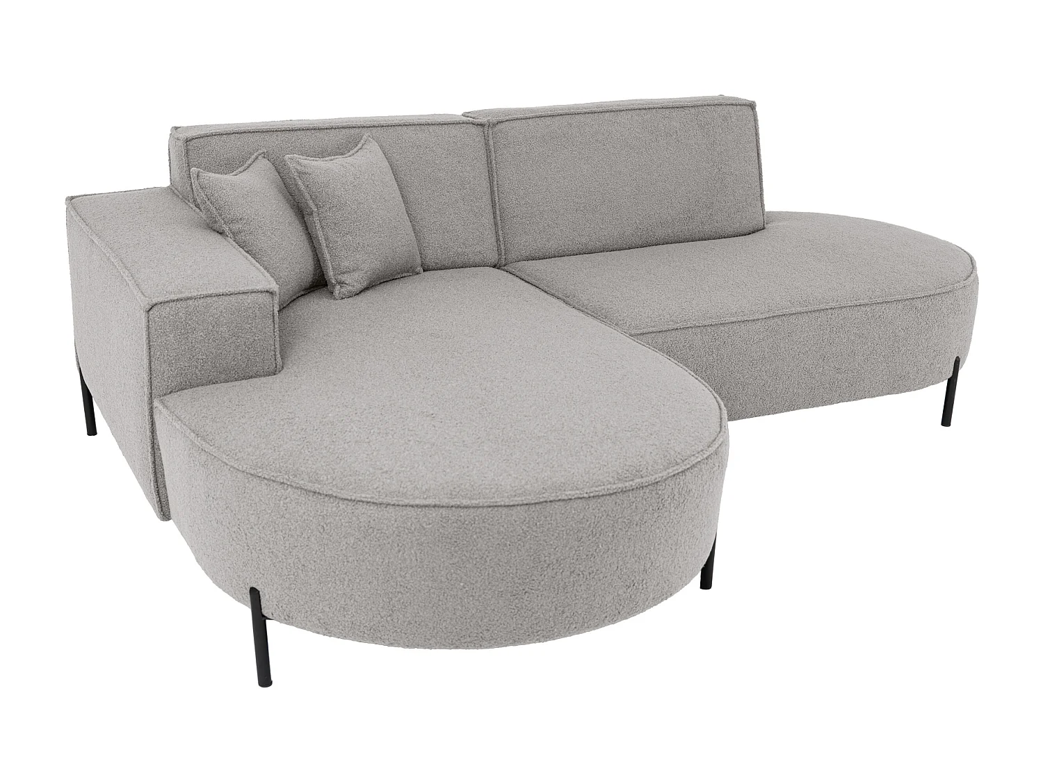 Canapé d'angle Parma Studio Hills pour salon, tissu Quelle gauche gris clair (83)