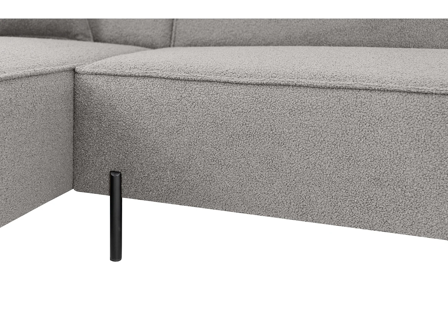 Canapé d'angle Parma Studio Hills pour salon, tissu Quelle gauche gris clair (83)