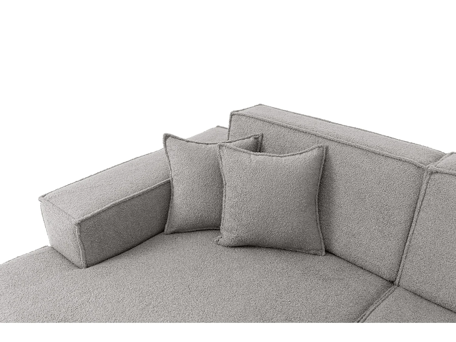 Canapé d'angle Parma Studio Hills pour salon, tissu Quelle gauche gris clair (83)