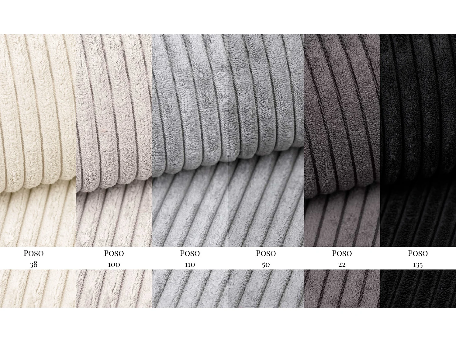 Canapé d'angle Parma Studio U, pour salon, tissu Poso, gris (55)