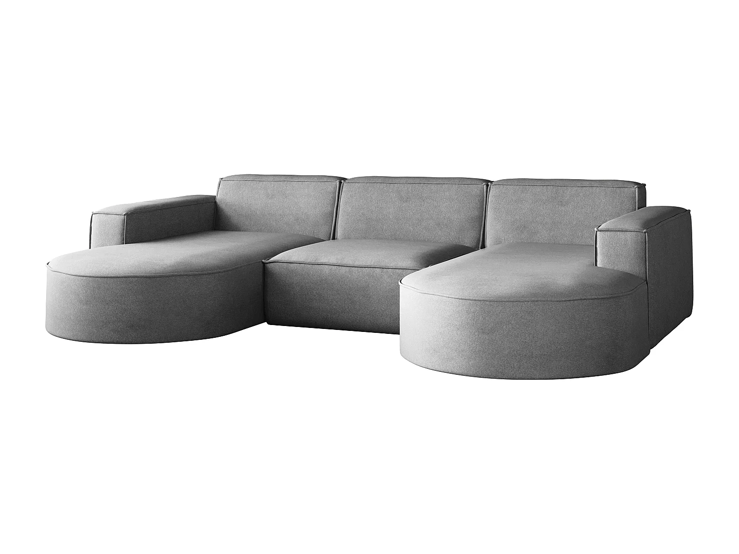 Canapé d'angle Parma Studio U, pour salon, tissu Salvador, gris (17)