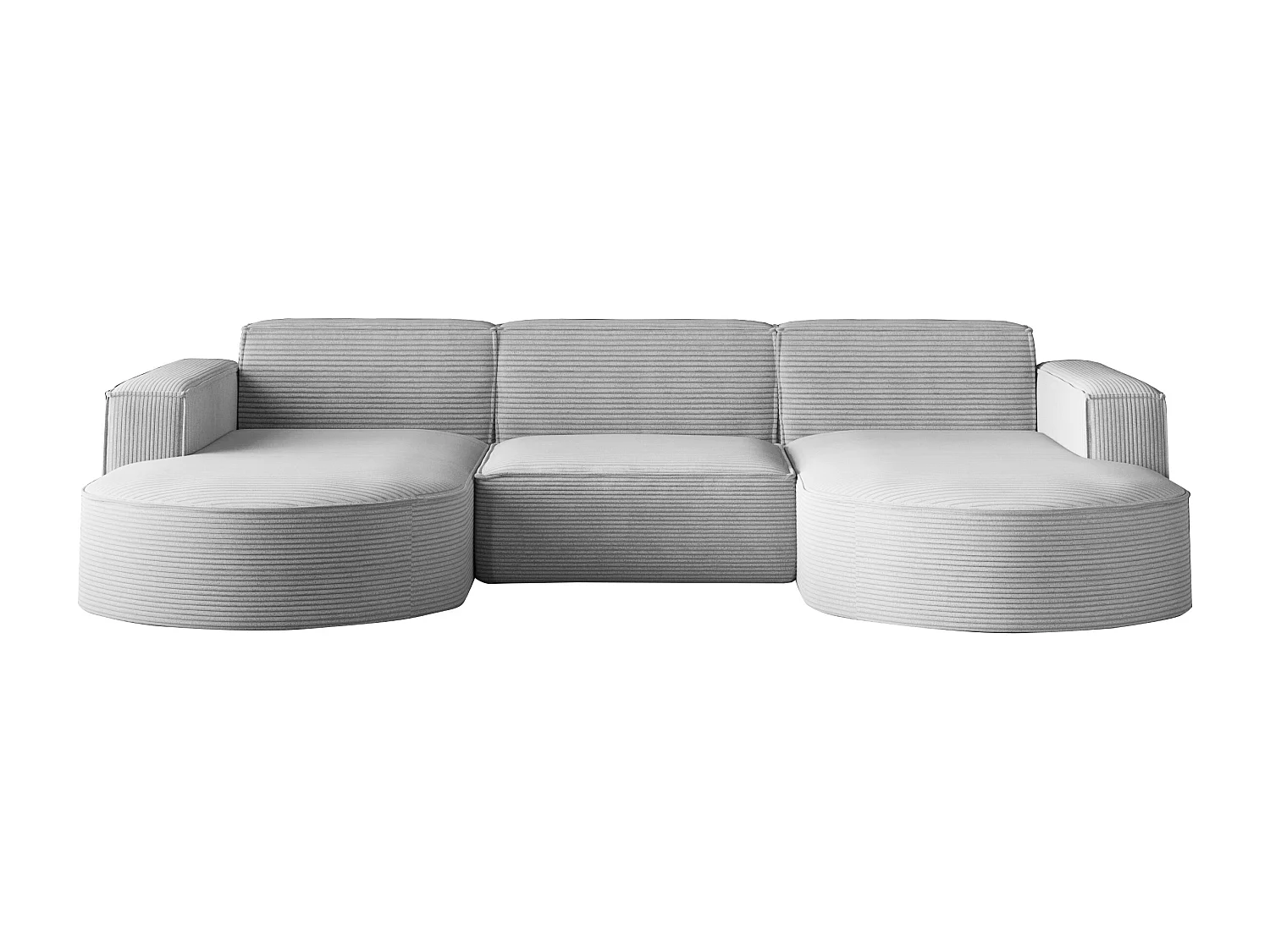 Canapé d'angle Parma Studio U, pour salon, tissu Poso, gris clair (110)