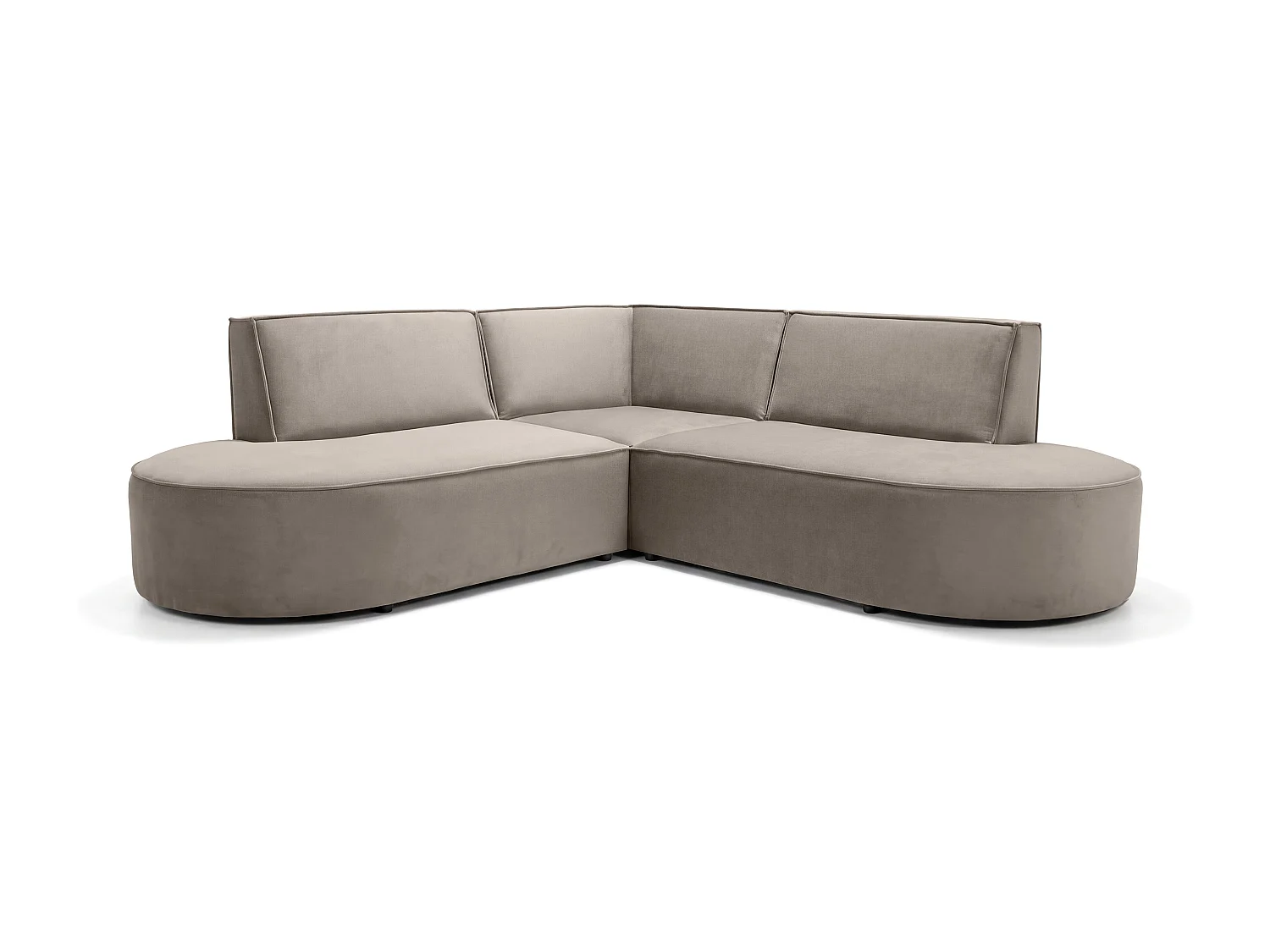 Canapé d'angle Parma Corner mini, pour salon, tissu Tiffany, taupe (29)