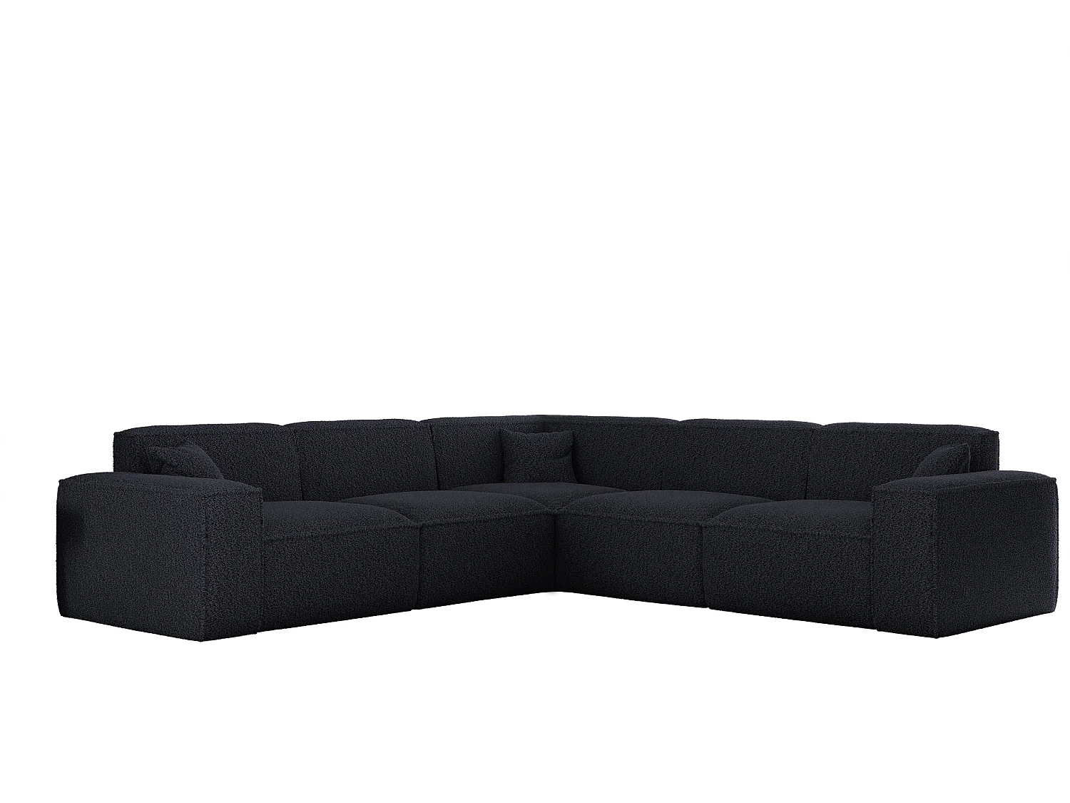 Canapé d'angle universel Luga Corner - tissu Sven, bleu marine (89)