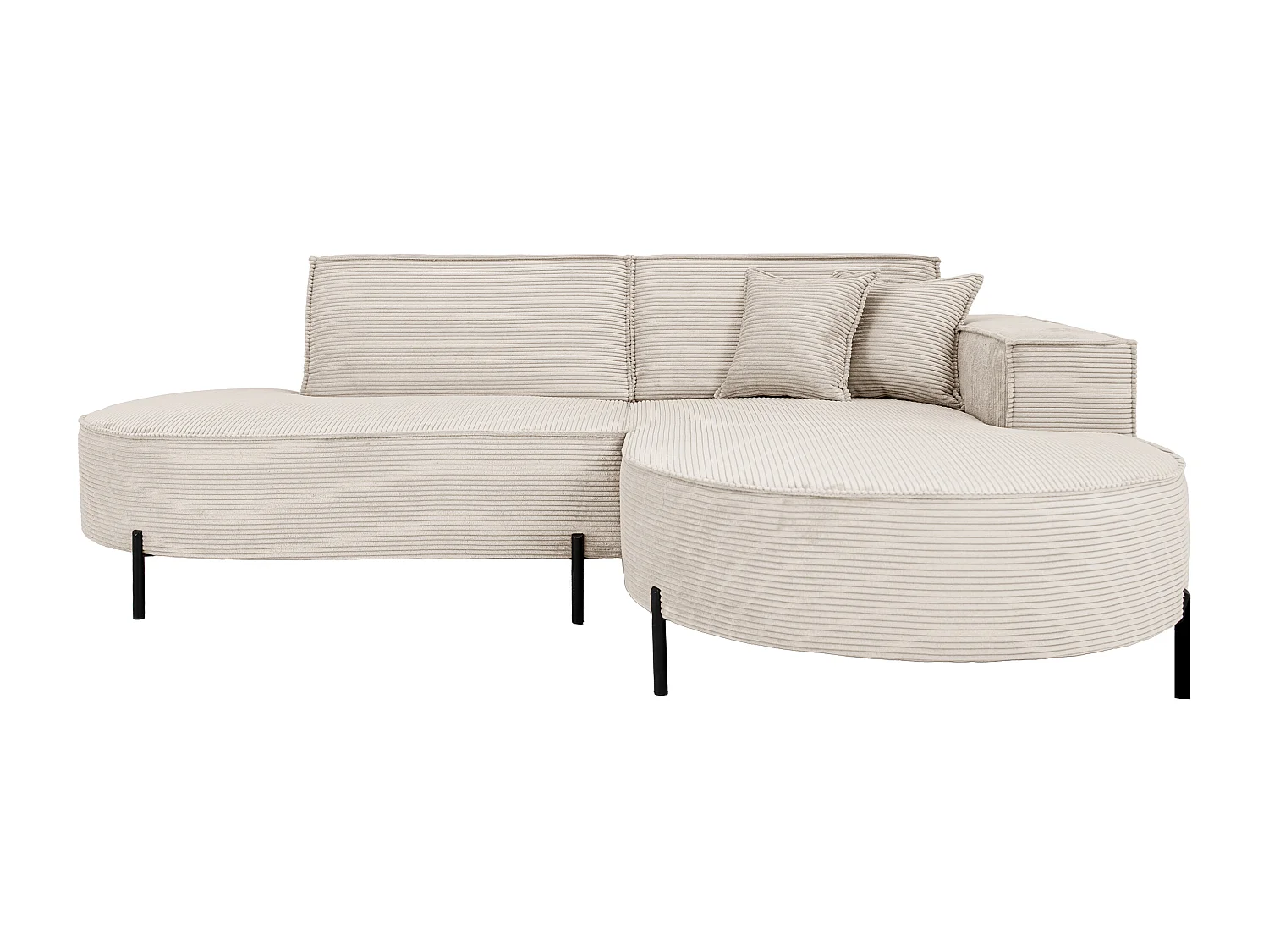 Hoekbank Parma Studio Hills, stof Poso, rechts, crème (105)