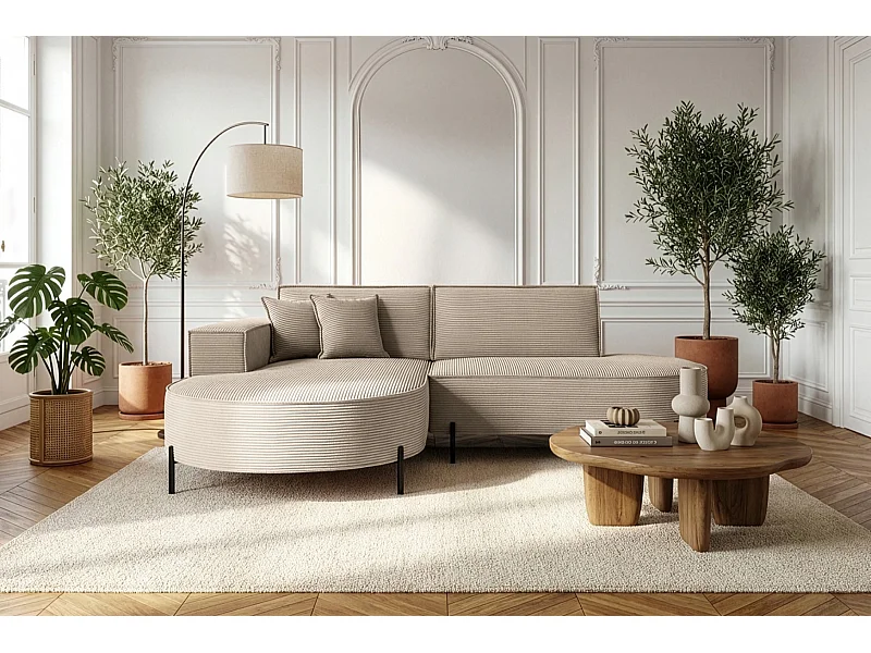 Narożnik Parma Studio Hills, tkanina Poso, lewy, beżowy (02)