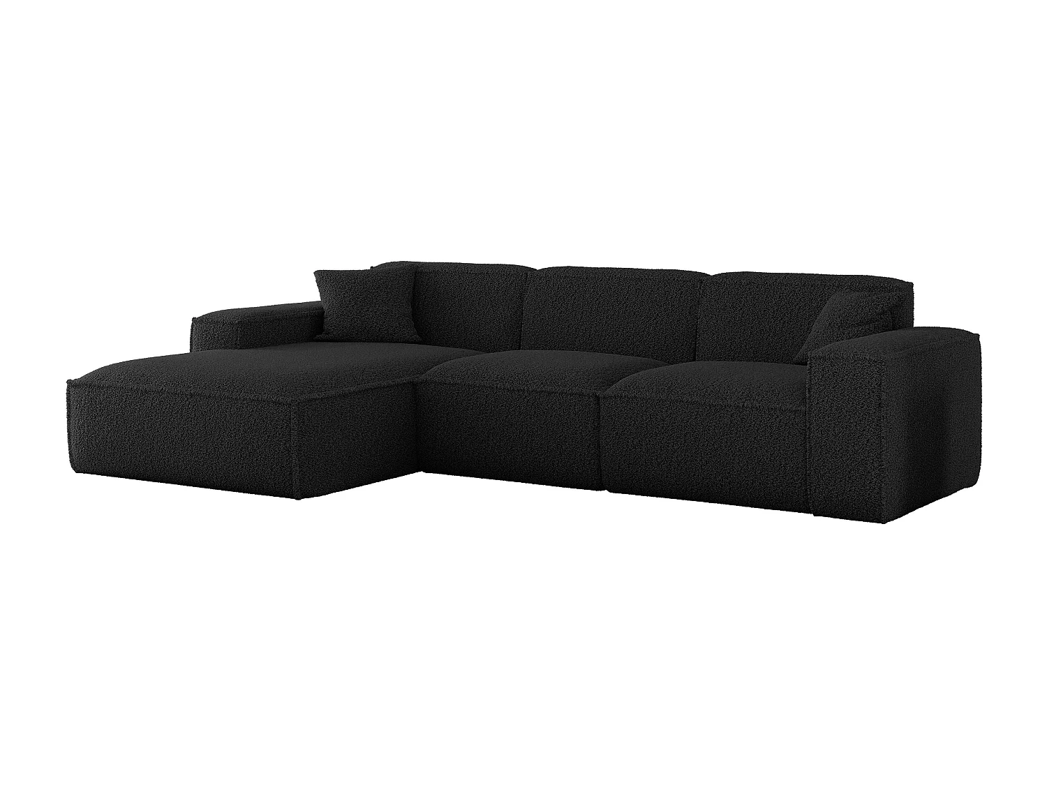 Hoekbank Luga L links, stof Sven 19 zwart