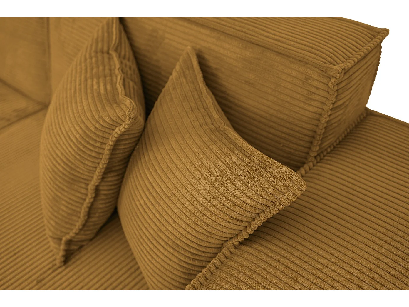 Canapé d'angle Parma Studio Hills, tissu Poso, droit, moutarde (01)