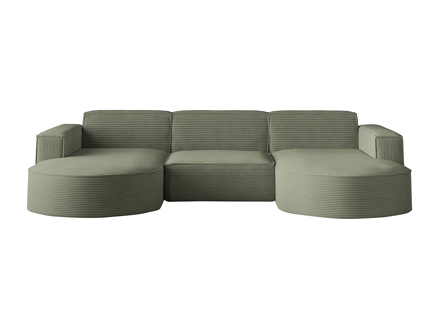 Canapé d'angle Parma Studio U, pour salon, tissu Poso, vert (47)