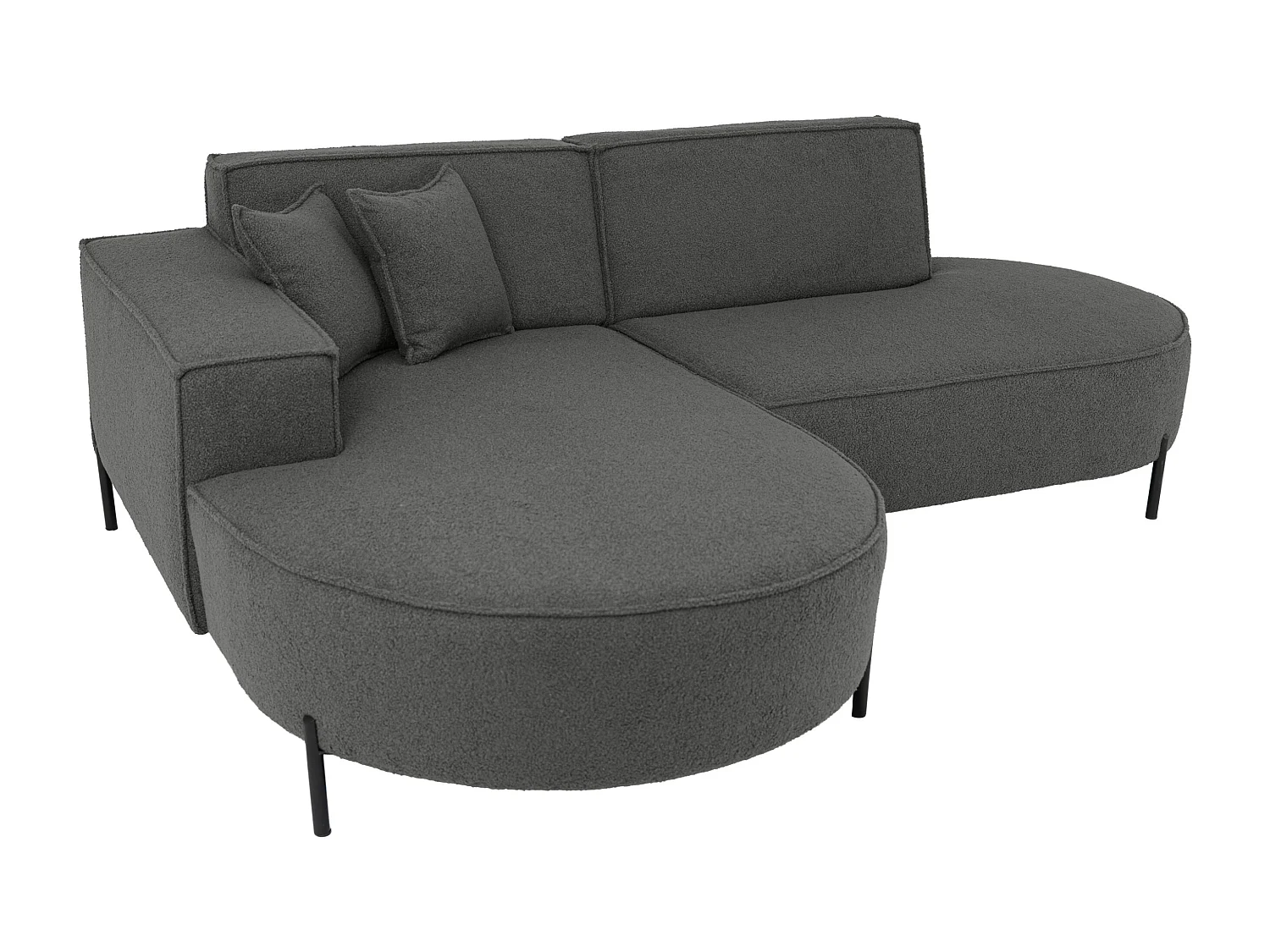 Narożnik Parma Studio Hills, do salonu, tkanina Quelle, lewy, szary (92)