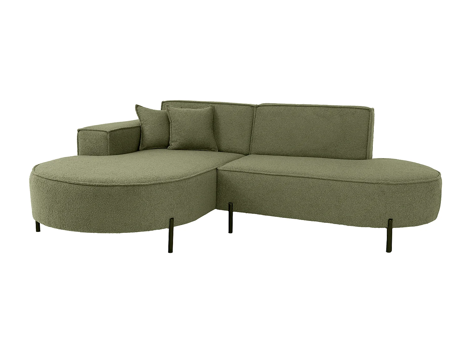 Canapé d'angle Parma Studio Hills, pour salon, tissu Quelle, gauche, vert (38)