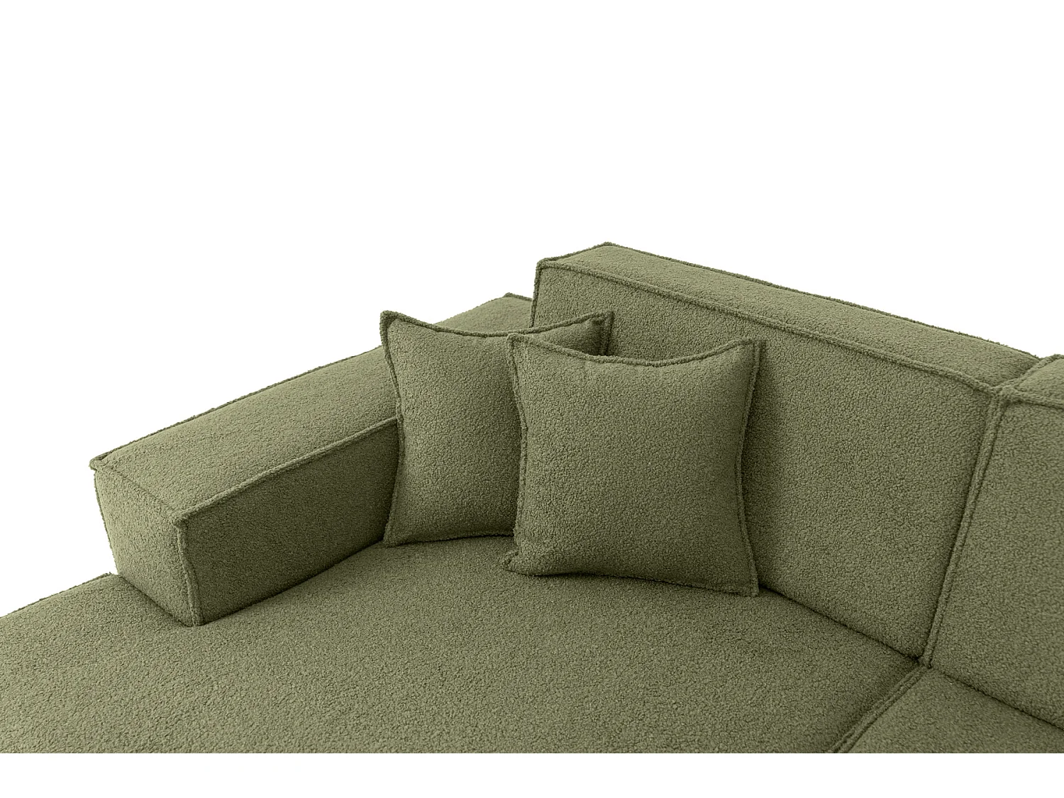 Canapé d'angle Parma Studio Hills, pour salon, tissu Quelle, gauche, vert (38)