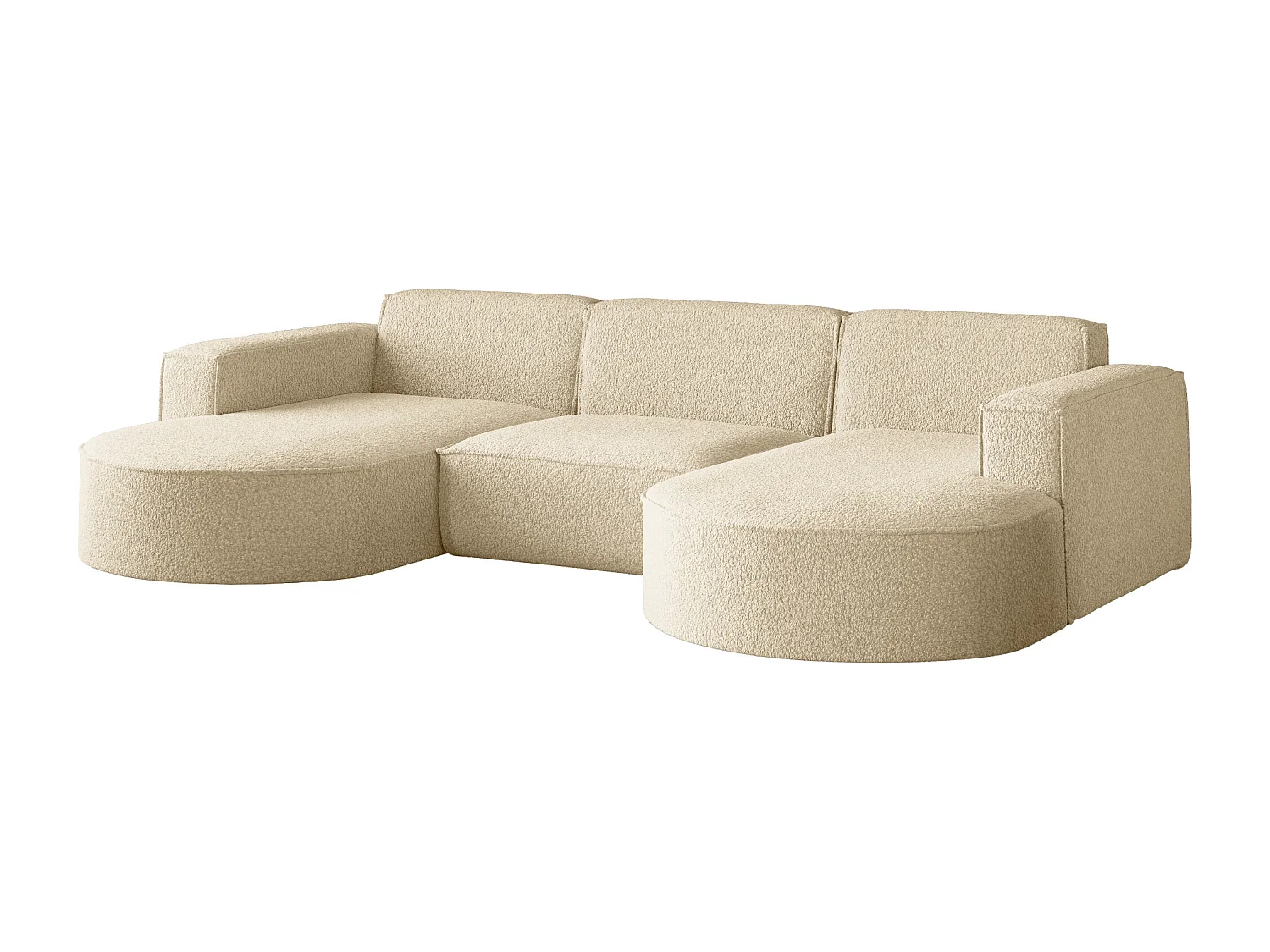 Hoekbank Parma Studio U, voor de woonkamer, stof Quelle, crème (02)