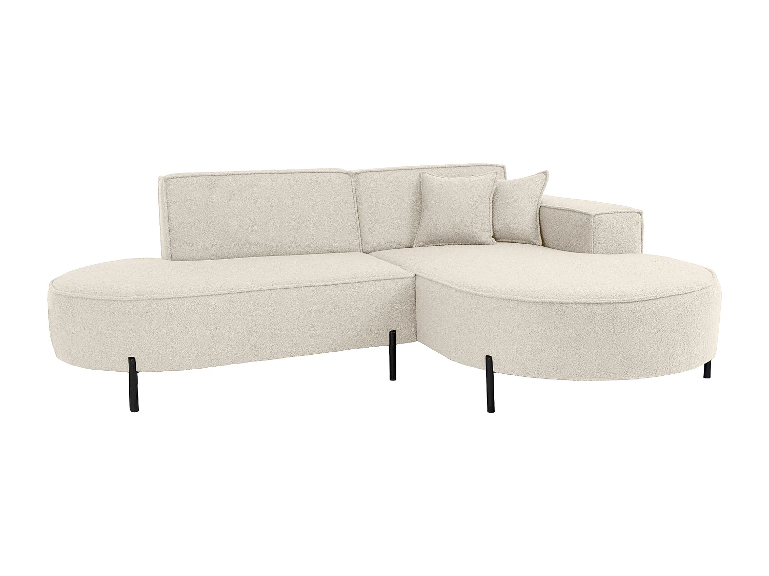 Canapé d'angle Parma Studio Hills, pour salon, tissu Quelle, droit, crème (02)