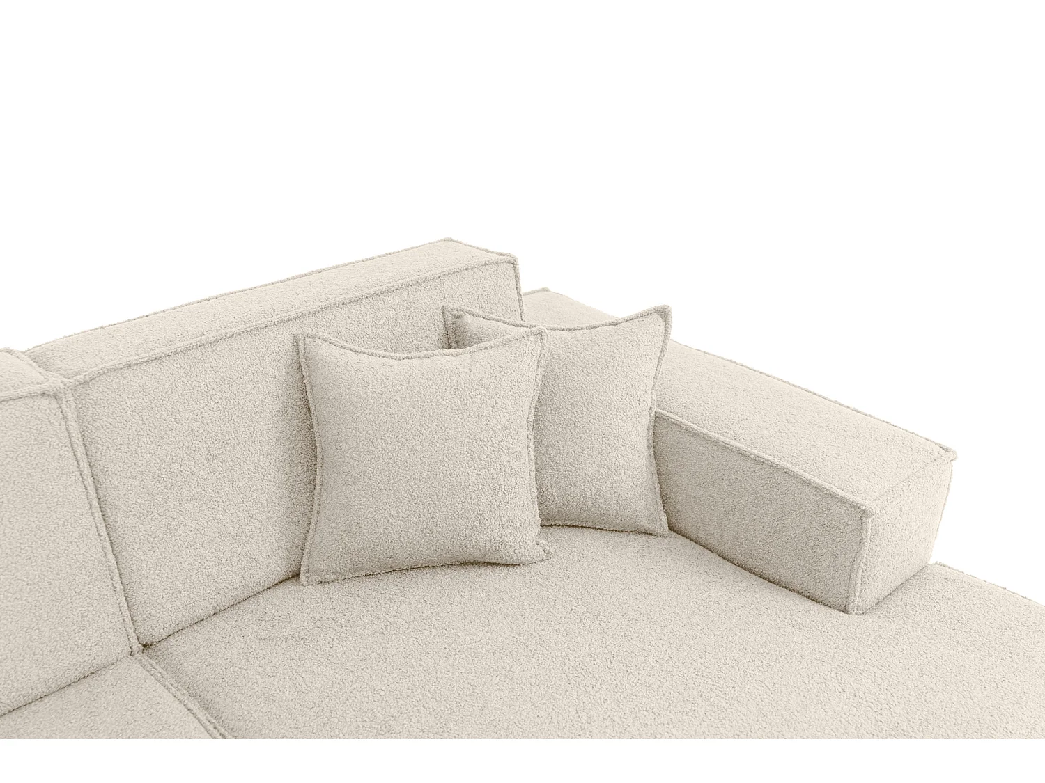 Canapé d'angle Parma Studio Hills, pour salon, tissu Quelle, droit, crème (02)