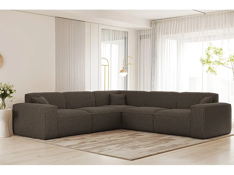 Universele hoekbank Luga Corner - stof Sven, bruin (47)