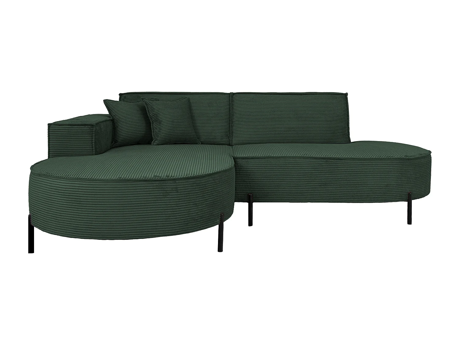 Hoekbank Parma Studio Hills, stof Poso, links, donkergroen (14)