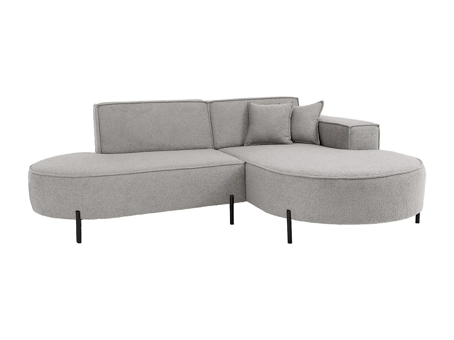 Canapé d'angle Parma Studio Hills, pour salon, tissu Quelle droit gris clair (83)