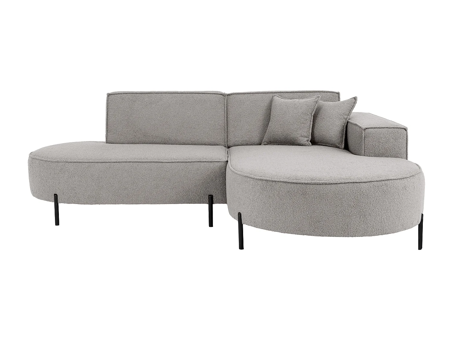 Canapé d'angle Parma Studio Hills, pour salon, tissu Quelle droit gris clair (83)