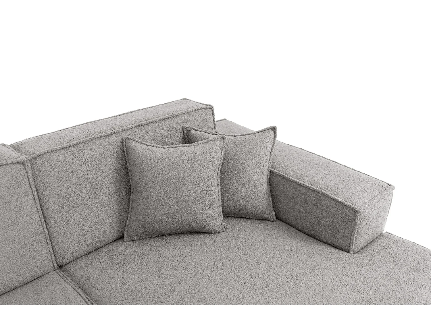 Canapé d'angle Parma Studio Hills, pour salon, tissu Quelle droit gris clair (83)