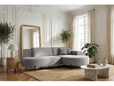 Hoekbank Parma Studio Hills, voor de woonkamer, stof Quelle rechts lichtgrijs (83)