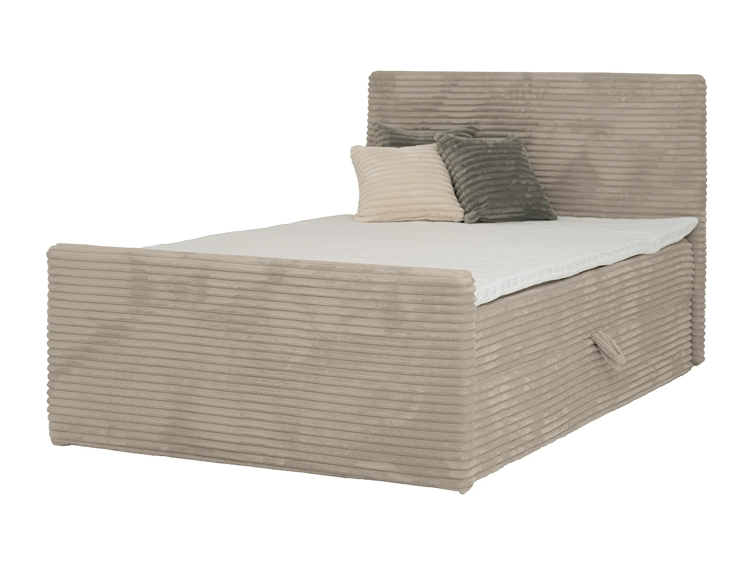 Lit continental Trento 160 avec coffre de rangement, tissu Velo beige (30)