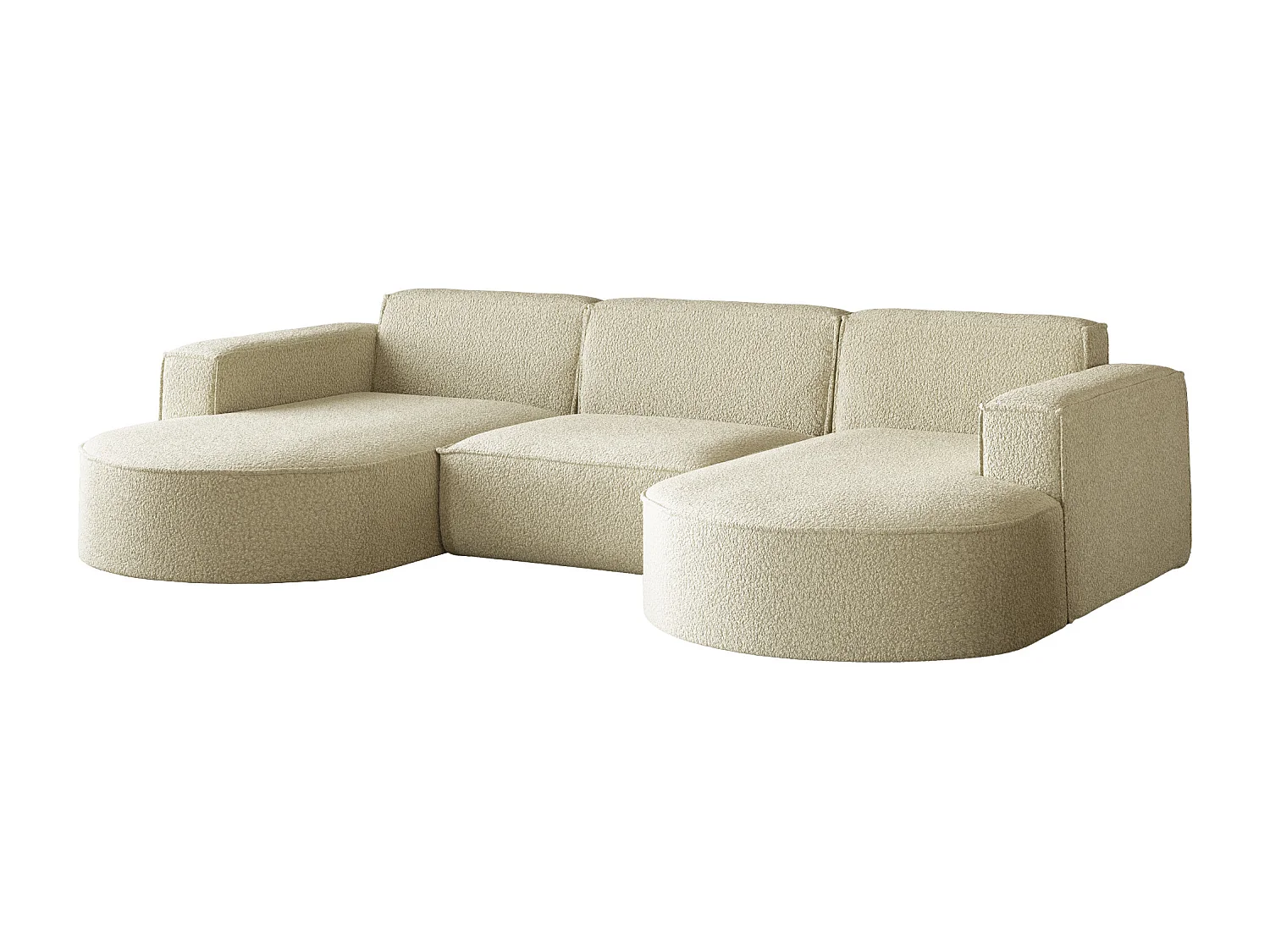 Hoekbank Parma Studio U, voor de woonkamer, stof Quelle, beige (06)