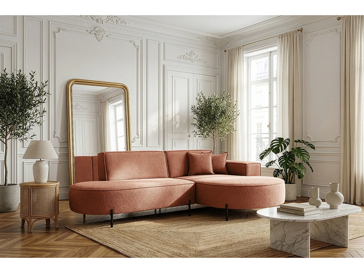 Canapé d'angle Parma Studio Hills pour salon Quelle droit orange (54)