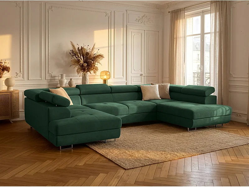 Hoekbank Falio U2, stof Noel, groen (20)