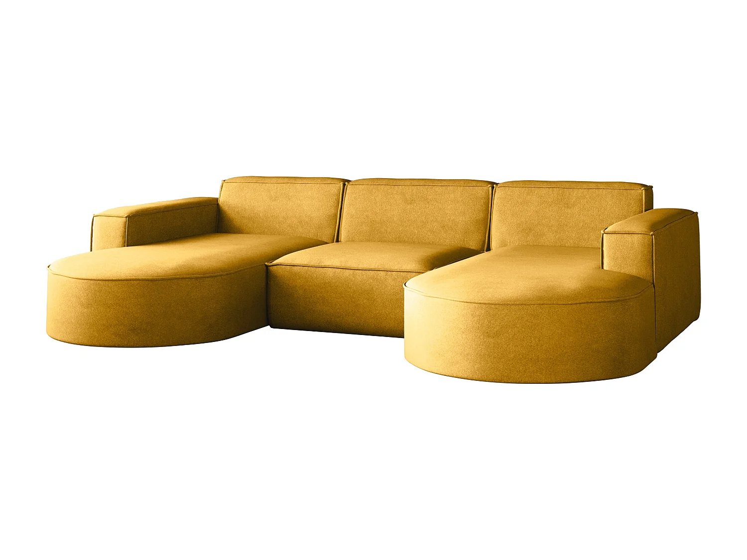 Canapé d'angle Parma Studio U, pour salon, tissu Salvador, jaune (09)