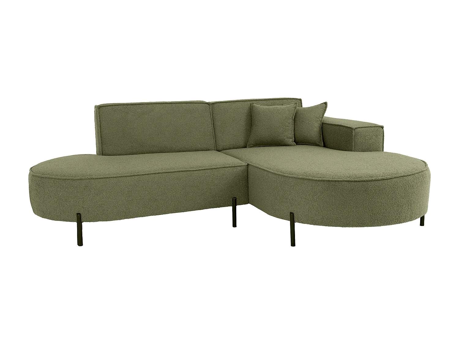 Canapé d'angle Parma Studio Hills, pour salon, tissu Quelle, droit, vert (38)