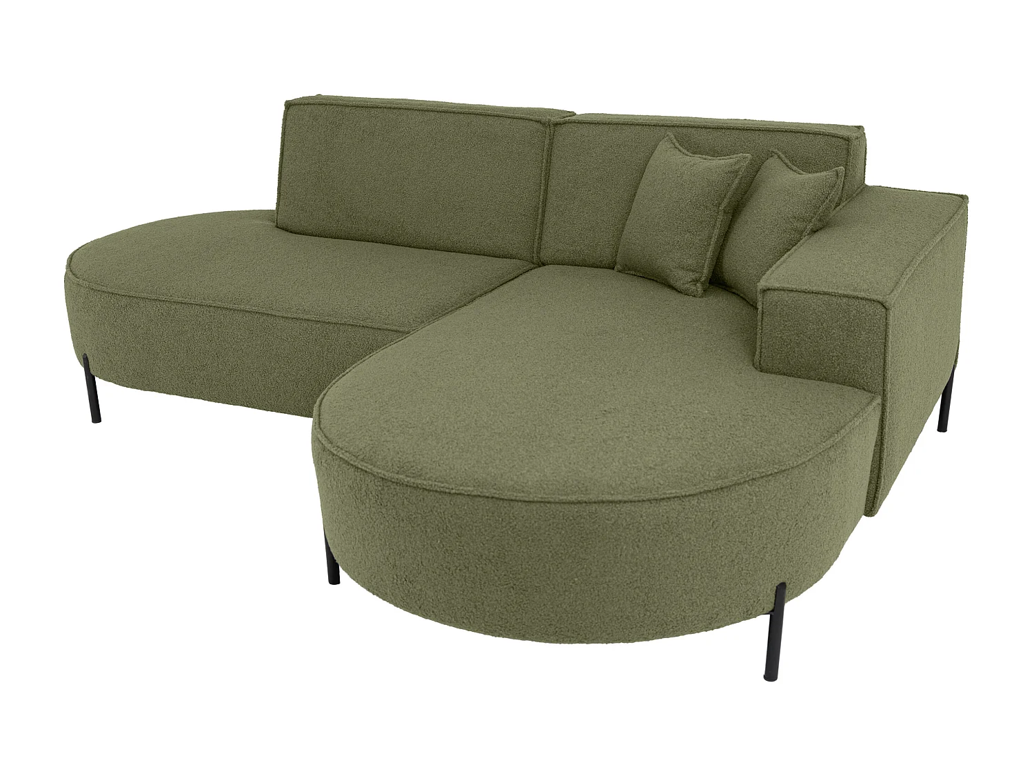 Canapé d'angle Parma Studio Hills, pour salon, tissu Quelle, droit, vert (38)