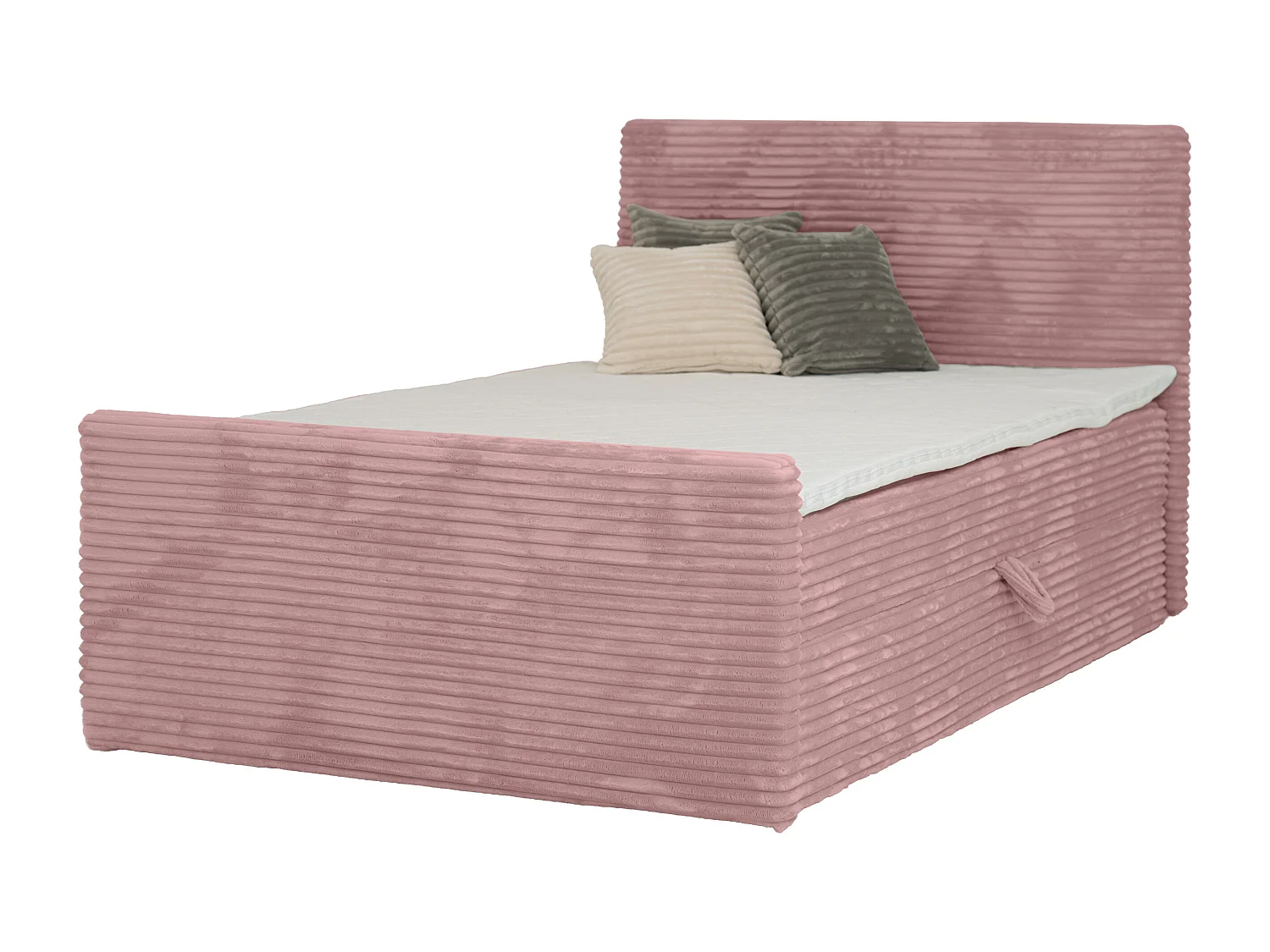 Lit continental Trento 200 avec coffre de rangement, tissu Velo rose (94)