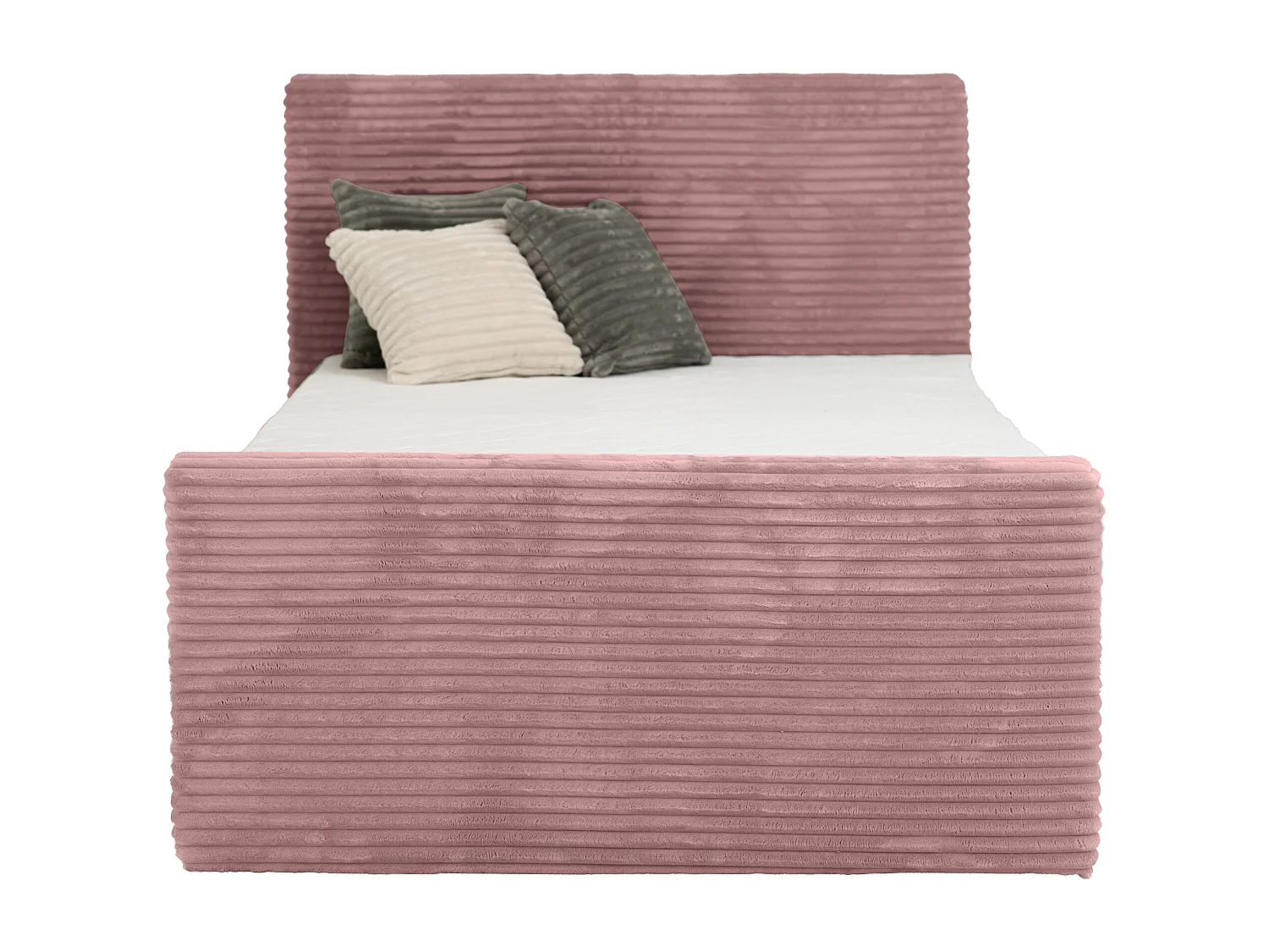 Lit continental Trento 160 avec coffre de rangement, tissu Velo rose (94)