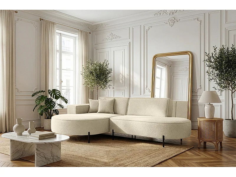 Canapé d'angle Parma Studio Hills, pour salon, tissu Quelle, gauche, beige (06)