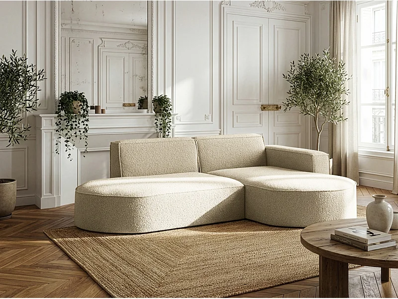 Narożnik Parma Studio, do salonu, tkanina Quelle, prawy, beżowy (06)