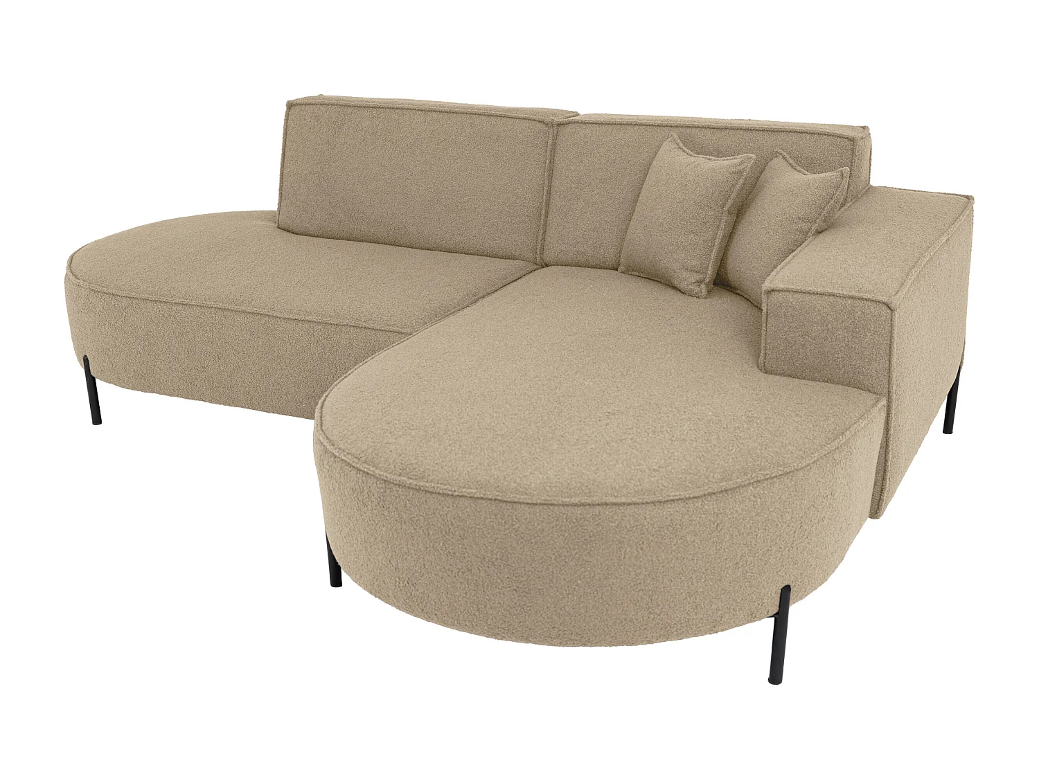 Canapé d'angle Parma Studio Hills, pour salon, Quelle, droit, beige foncé (18)