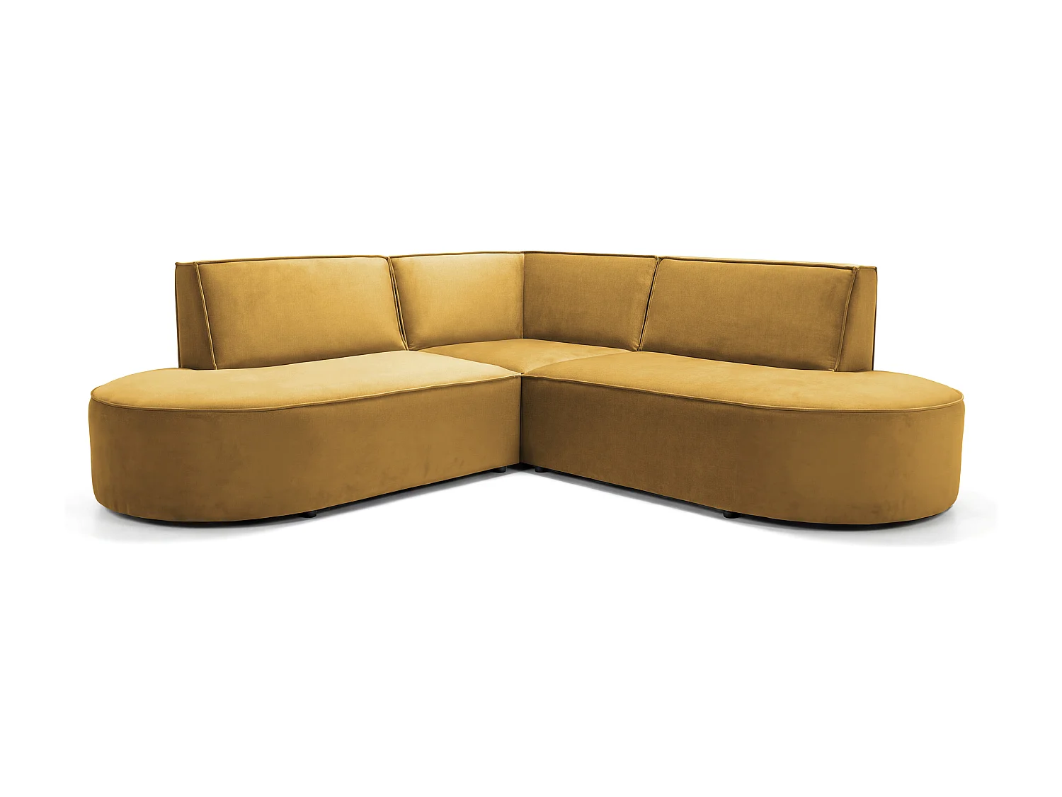 Canapé d'angle Parma Corner mini, pour salon, tissu Tiffany, miel (08)