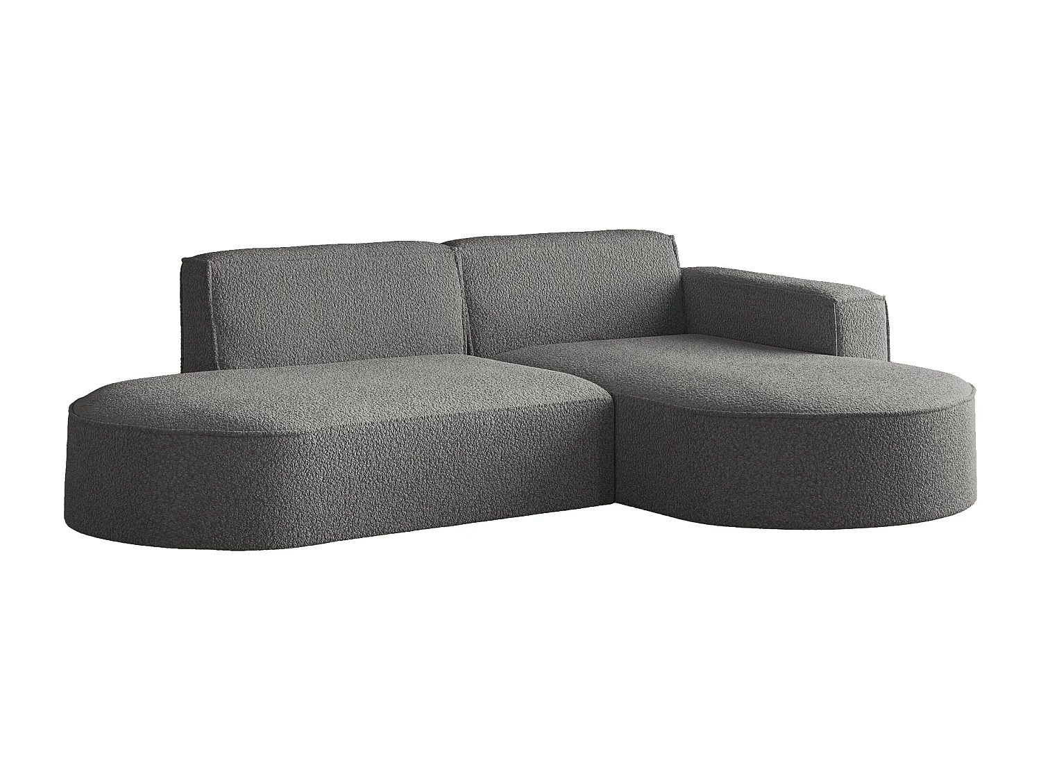 Canapé d'angle Parma Studio, pour salon, tissu Quelle, droit, gris (92)