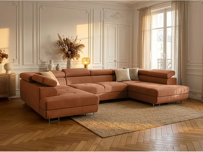 Hoekbank Falio U2, Noel-stof, oranje (12)