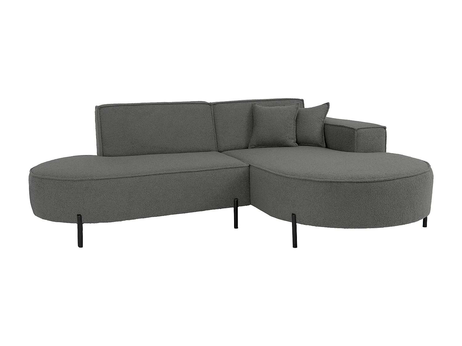 Canapé d'angle Parma Studio Hills, pour salon, tissu Quelle, droit, gris (92)