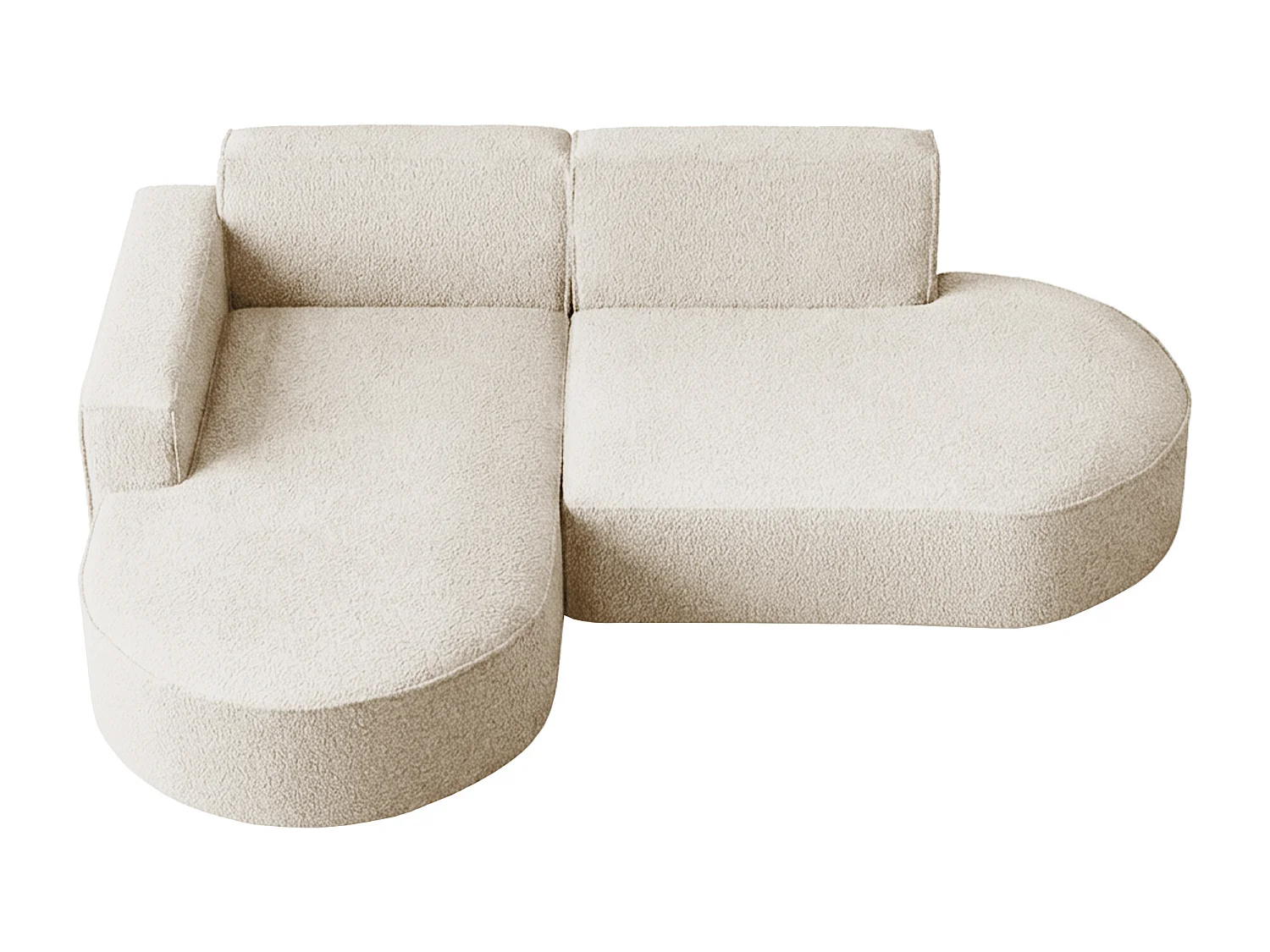 Canapé d'angle Parma Studio, pour salon, tissu Quelle, gauche, crème (02)