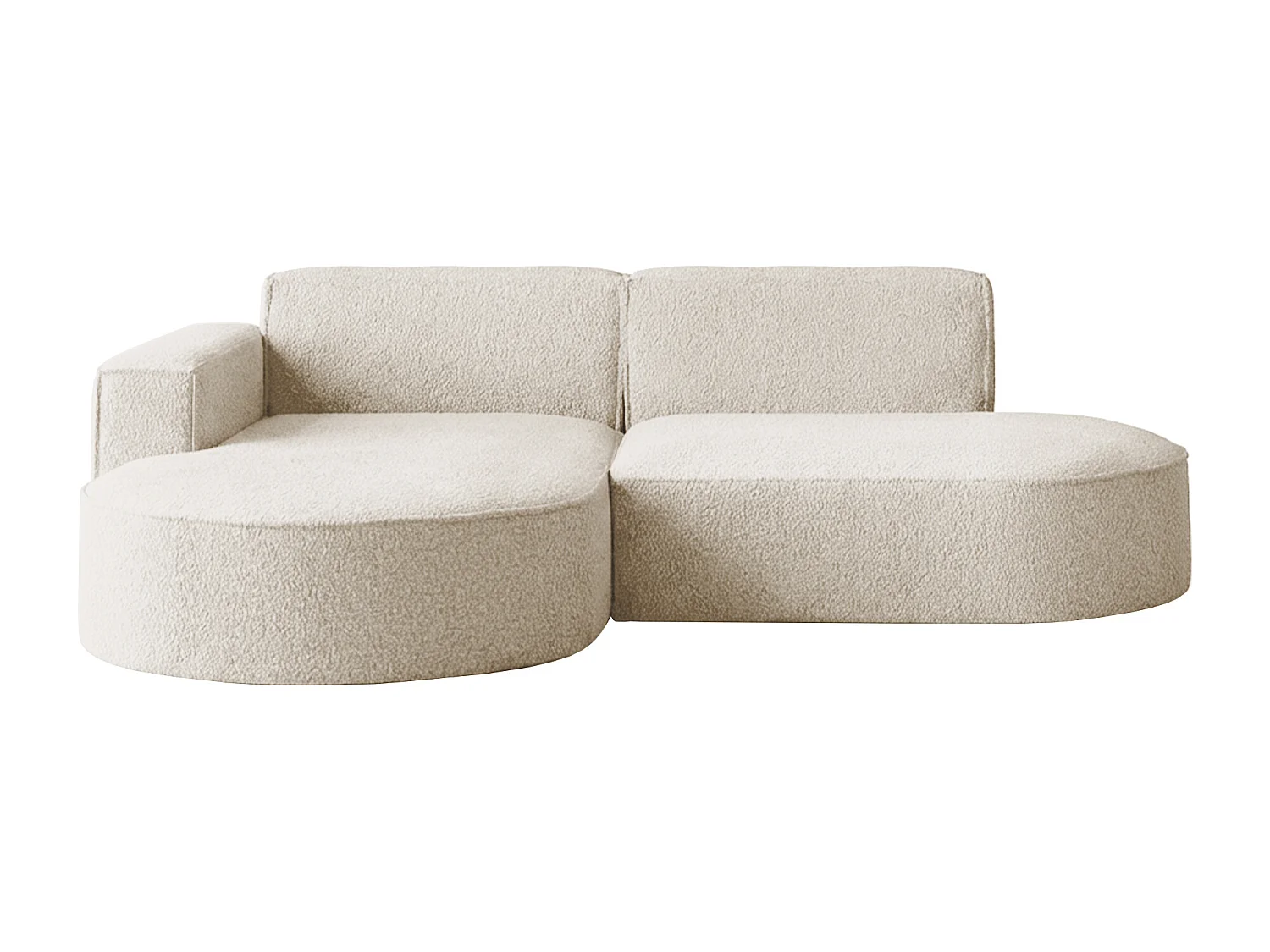 Canapé d'angle Parma Studio, pour salon, tissu Quelle, gauche, crème (02)